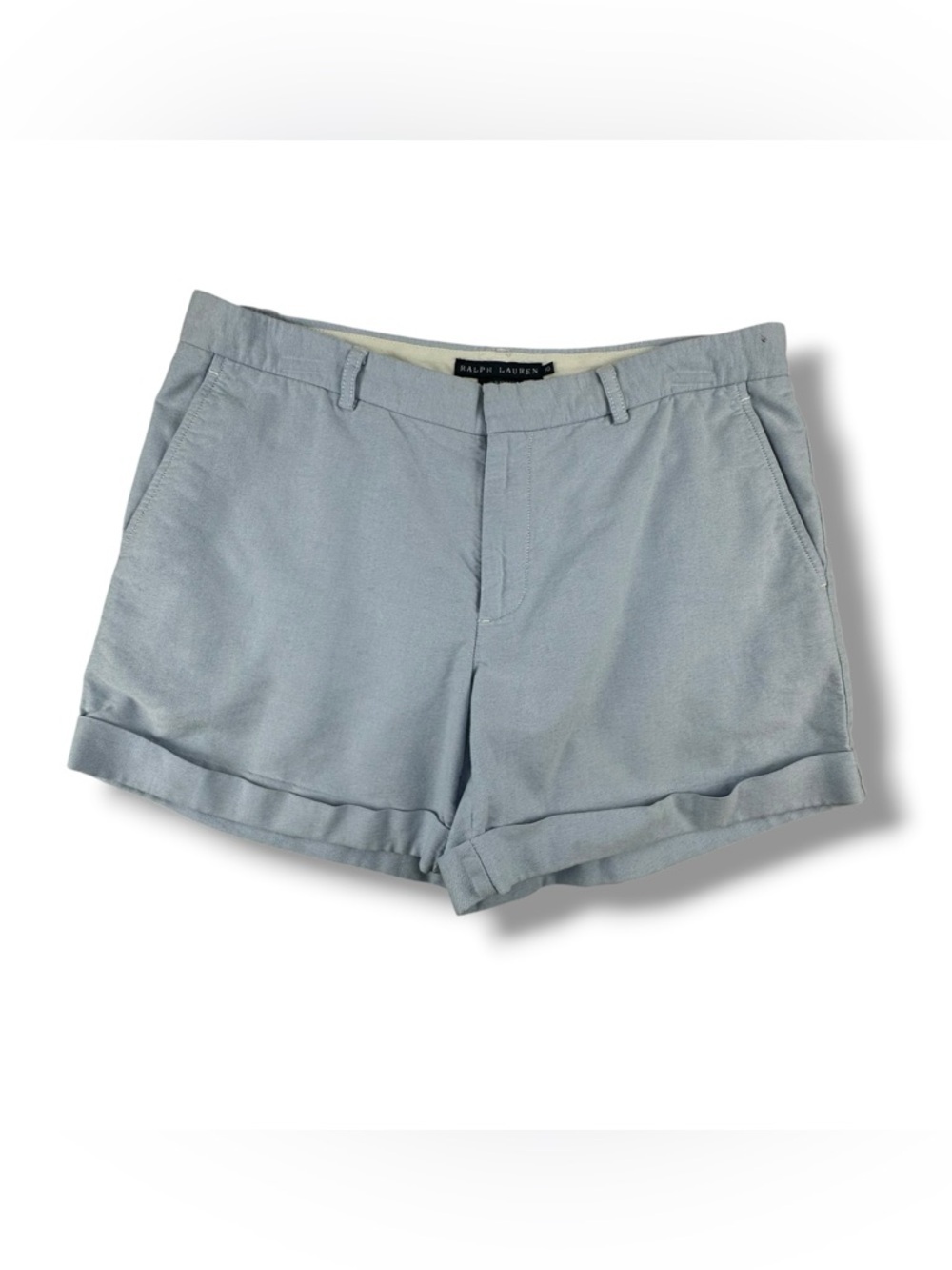 Ralph Lauren Classic 100% Cotton Chino Shorts Size 10 Light Blue Pastel